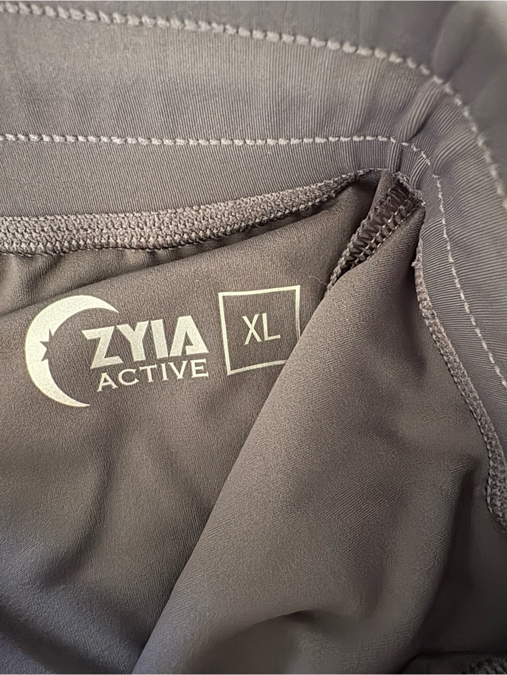 ZYIA women’s Gray Zip-Ankle Joggers with Gold Hardware - Picture 2 of 3
